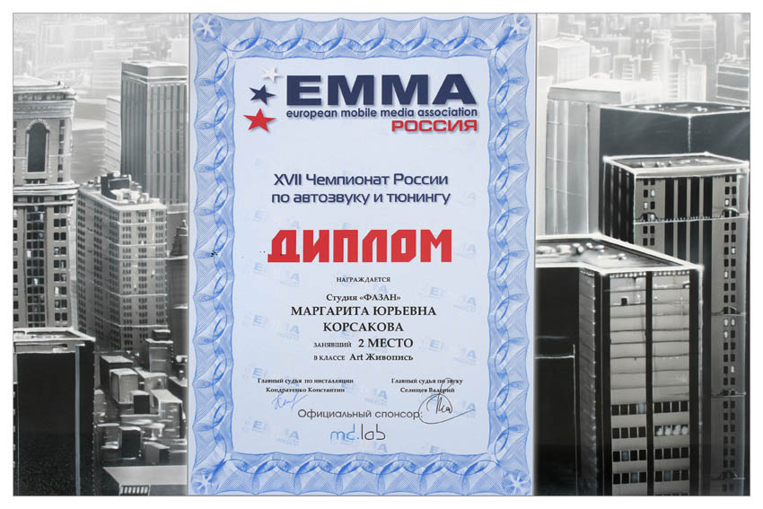 2014 год. ЕММА. 2-е место по аэрографии.