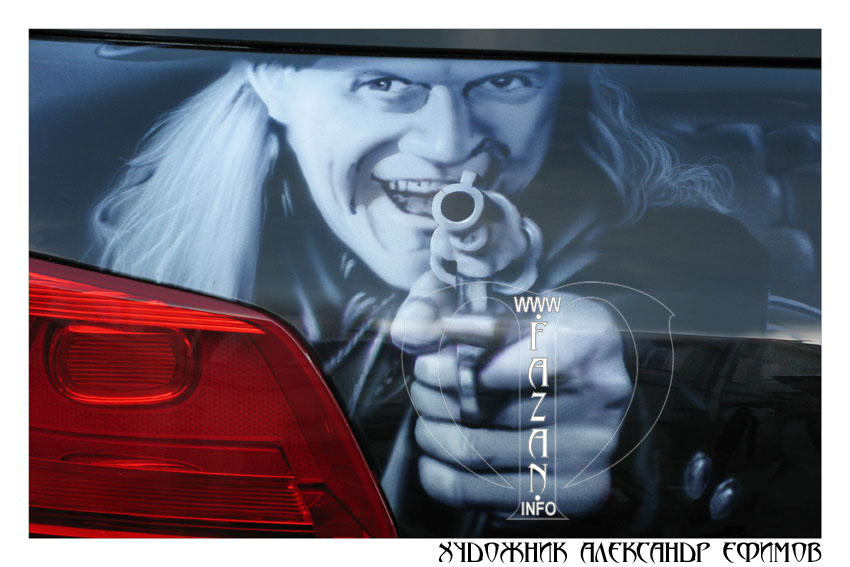 Аэрография на Volkswagen Touareg по мотивам фильма "Мертвец", фото 14.