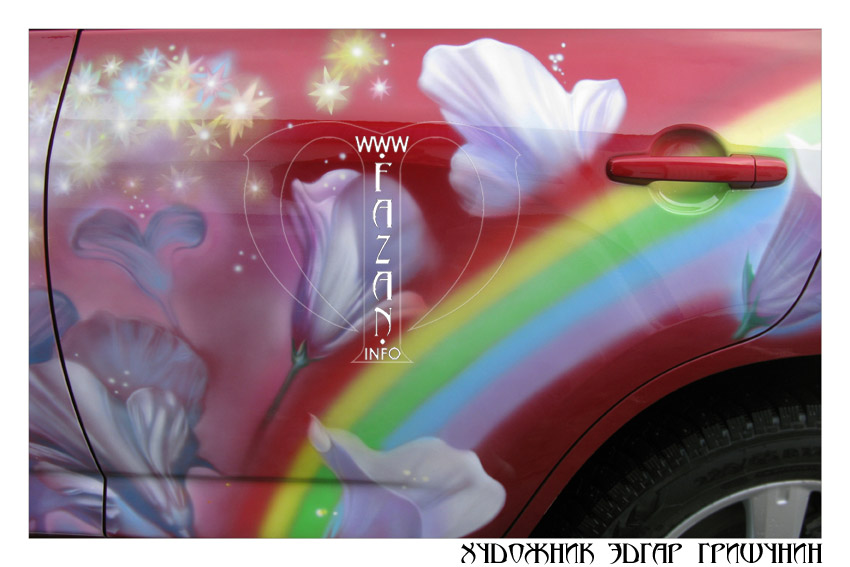 Аэрография "Волшебная страна" на авто Toyota RAV4. Фото 08.