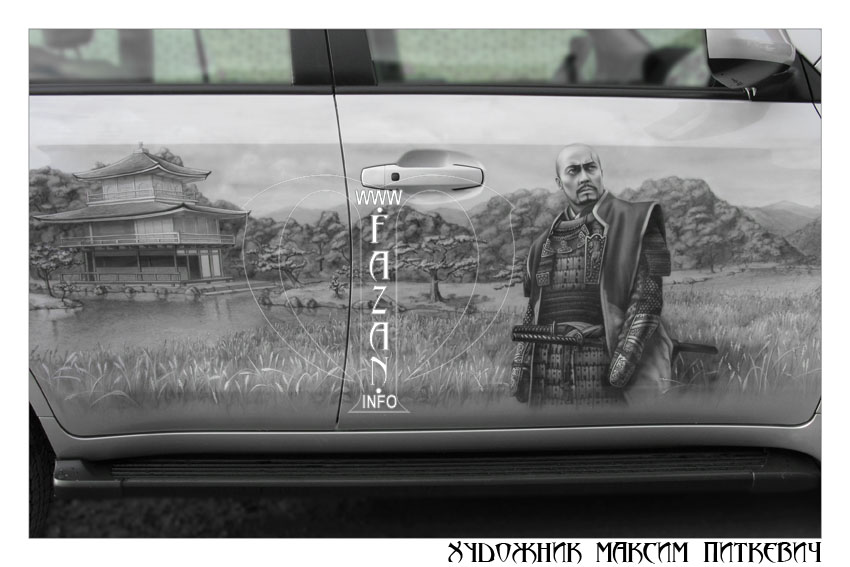 Аэрография самураев на автомобиле TOYOTA LAND CRUISER 200, фото 16.