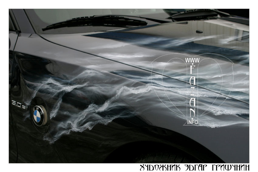 Аэрография на авто BMW Z4. "Подводная лодка". Фото 04.