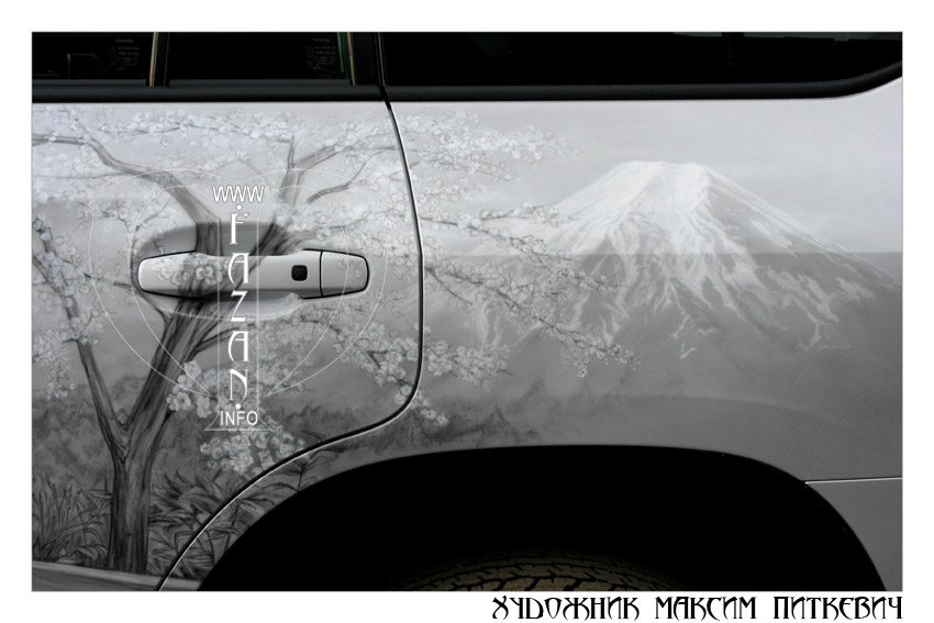 Аэрография самураев на автомобиле TOYOTA LAND CRUISER 200, фото 06.