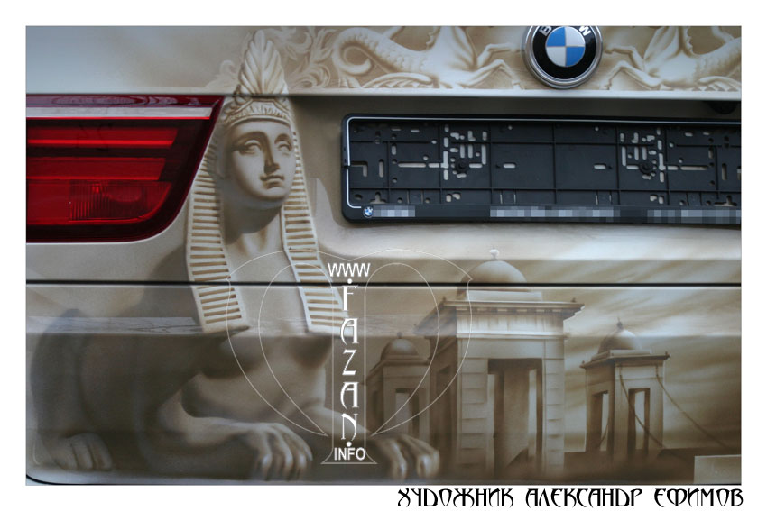 Аэрография на автомобиле BMW  X5. Фото 16.