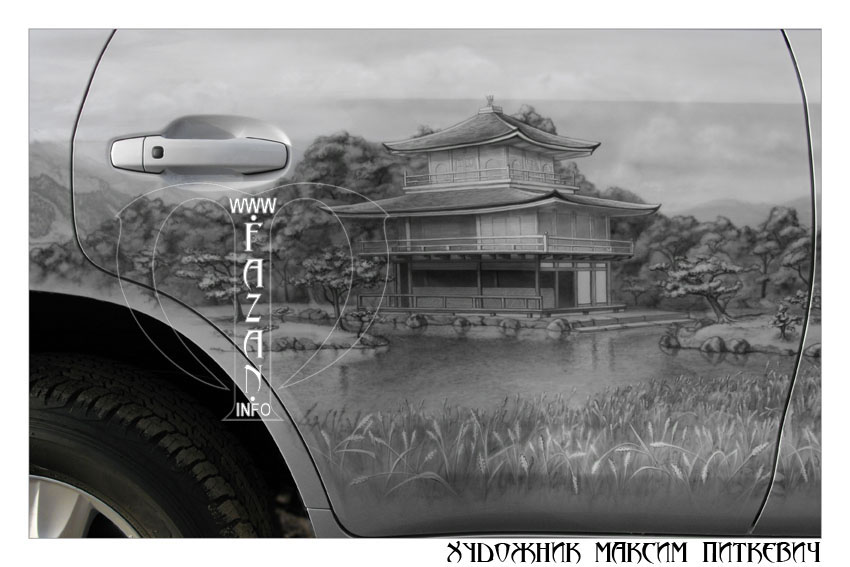 Аэрография самураев на автомобиле TOYOTA LAND CRUISER 200, фото 17.