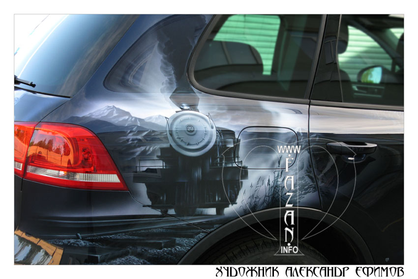 Аэрография на Volkswagen Touareg по мотивам фильма "Мертвец", фото 22.