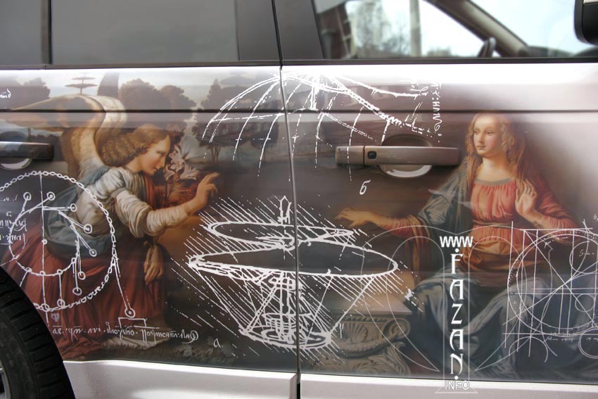 Аэрография на Range Rover Sport по мотивам работ Леонардо да Винчи, фото 17