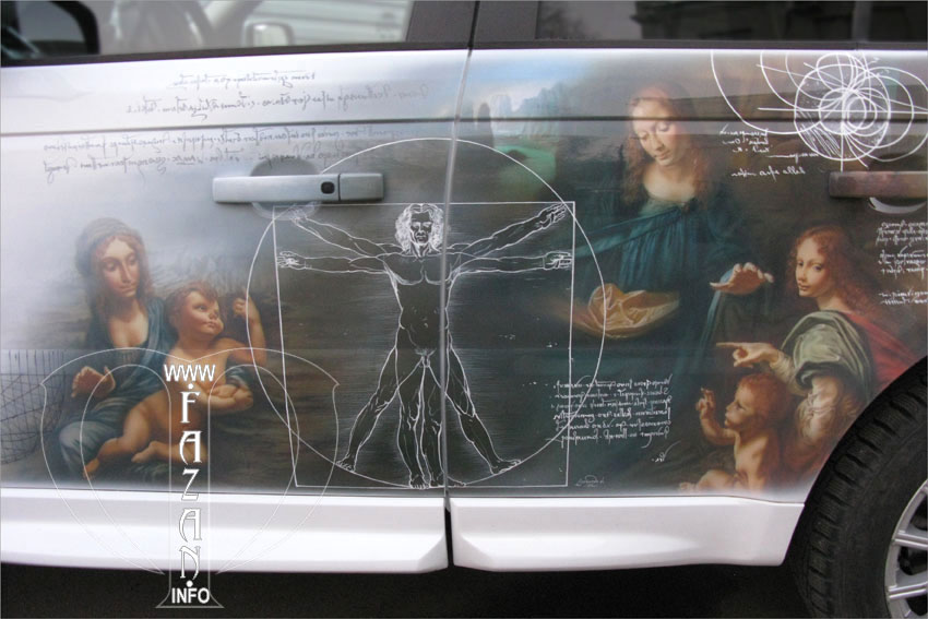 Аэрография на Range Rover Sport по мотивам работ Леонардо да Винчи, фото 06