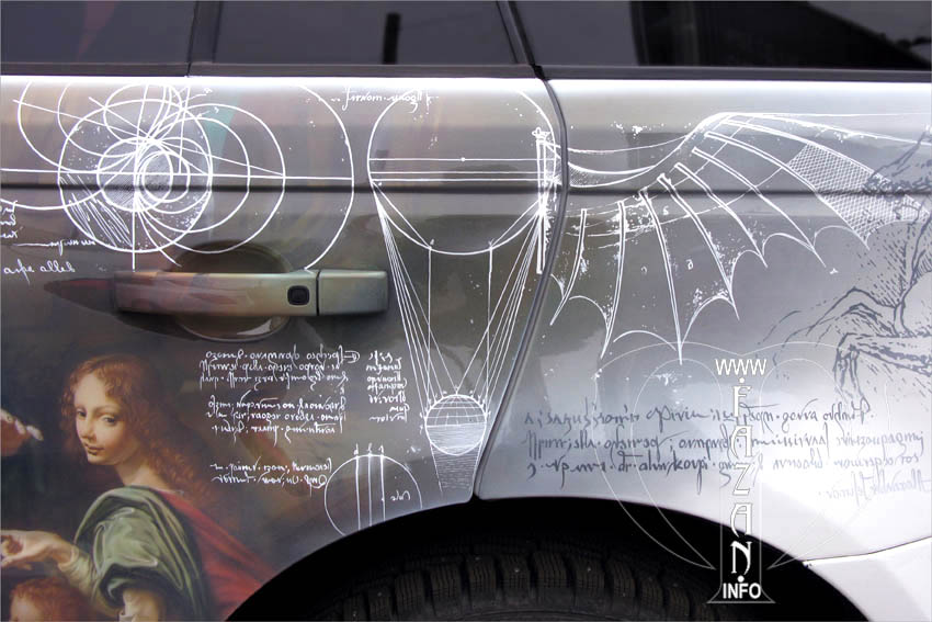 Аэрография на Range Rover Sport по мотивам работ Леонардо да Винчи, фото 12