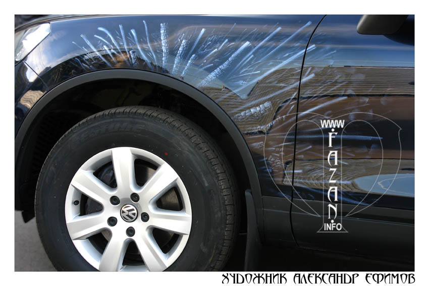 Аэрография на Volkswagen Touareg по мотивам фильма "Мертвец", фото 07.