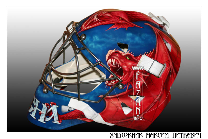 Аэрография для хоккейного шлема вратаря. Фото 05.