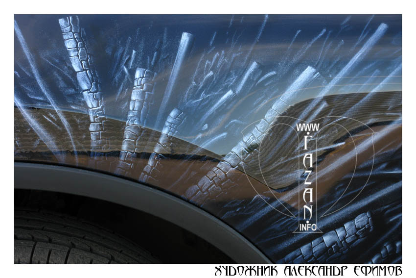 Аэрография на Volkswagen Touareg по мотивам фильма "Мертвец", фото 08.