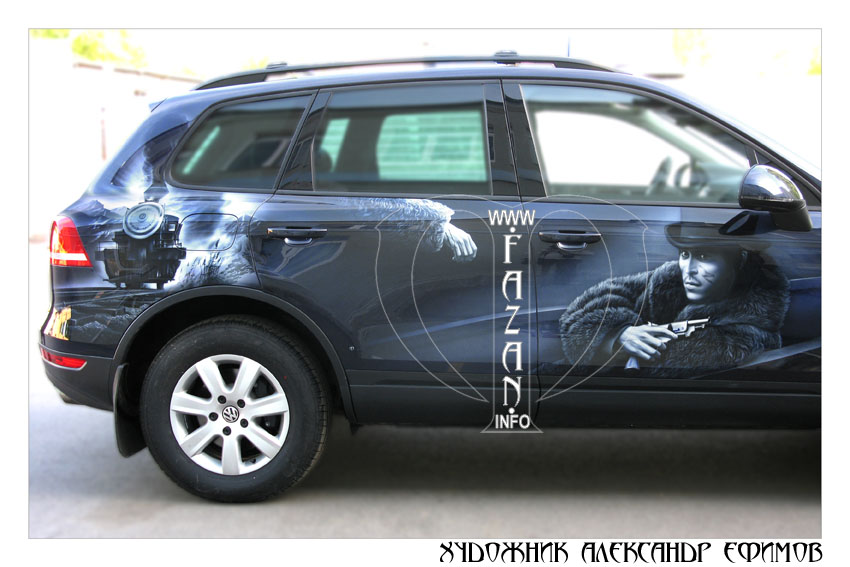 Аэрография на Volkswagen Touareg по мотивам фильма "Мертвец", фото 20.