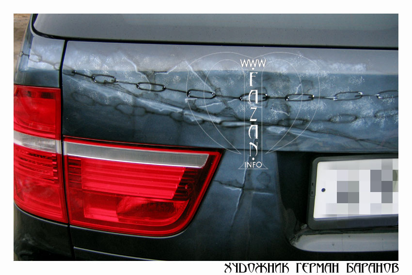 Хоккейная тема в аэрографии на автомобиле BMW X5. Фото 21.